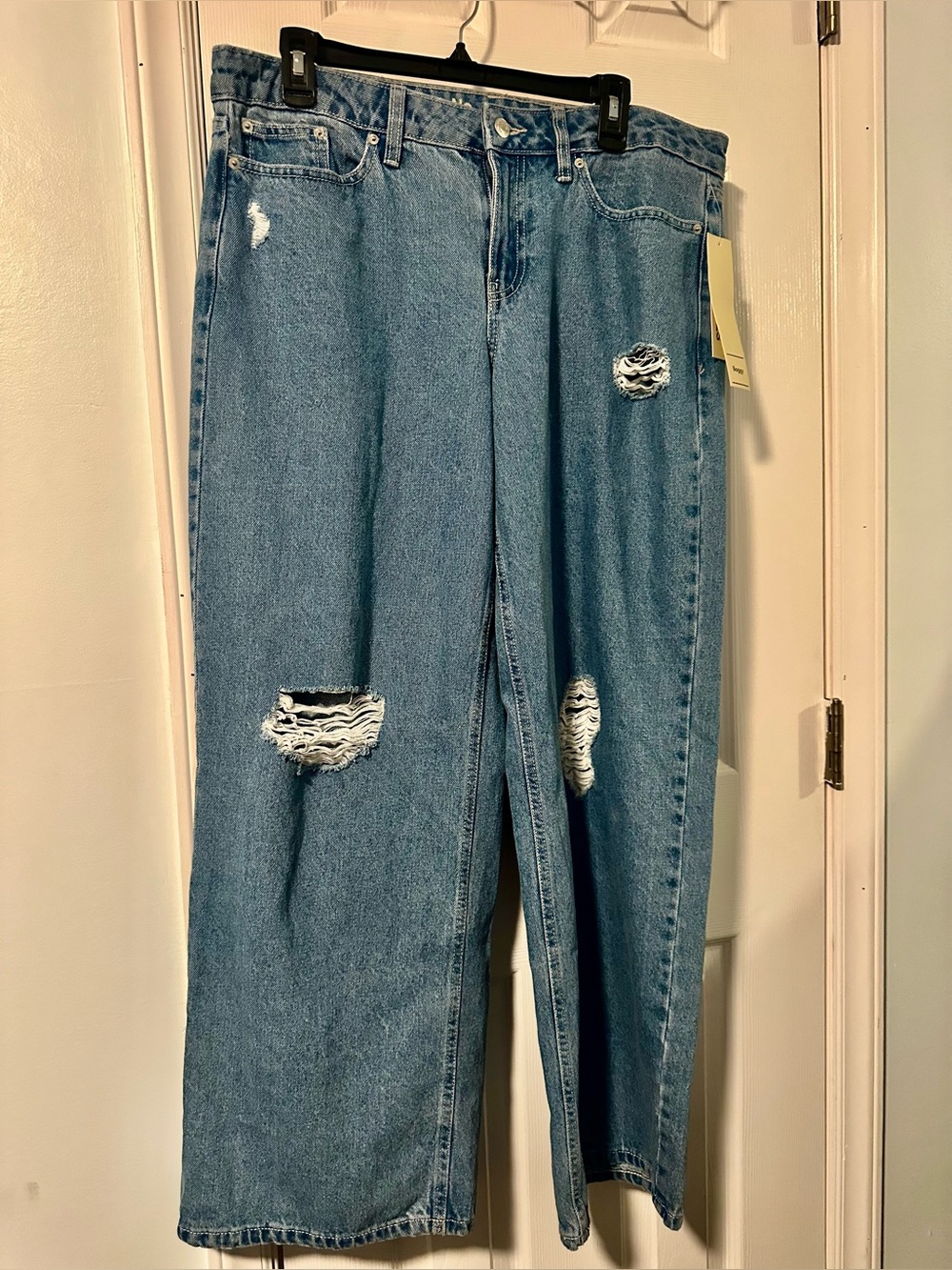 No Boundaries Distressed Baggy Jeans - Blue